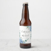 青いアジサイの花嫁衣装 ビールラベル (正面)