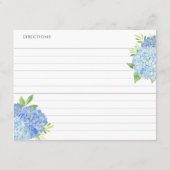 青いアジサイの花束　ボタニカルなレシピカード エンクロージャーカード (裏面)