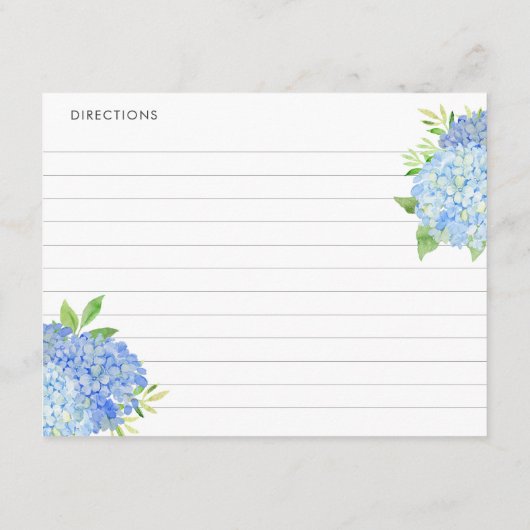 青いアジサイの花束　ボタニカルなレシピカード エンクロージャーカード (裏面)