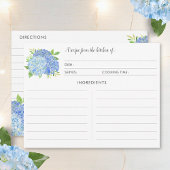 青いアジサイの花束　ボタニカルなレシピカード エンクロージャーカード