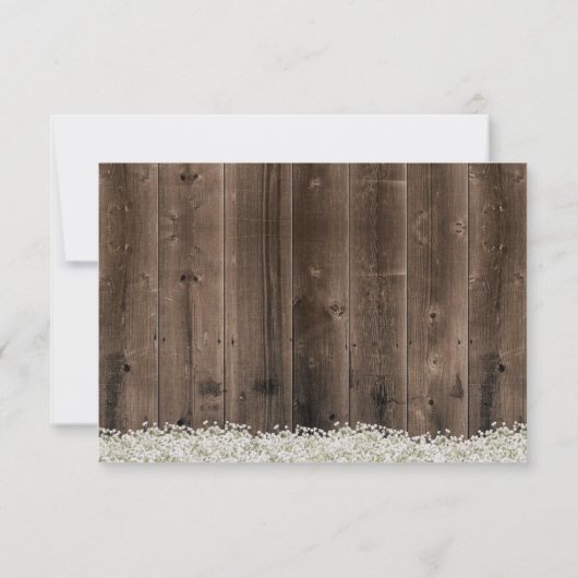 青いアジサイの花瓶を使ったラスティックな結婚式の披露宴 招待状 (裏面)