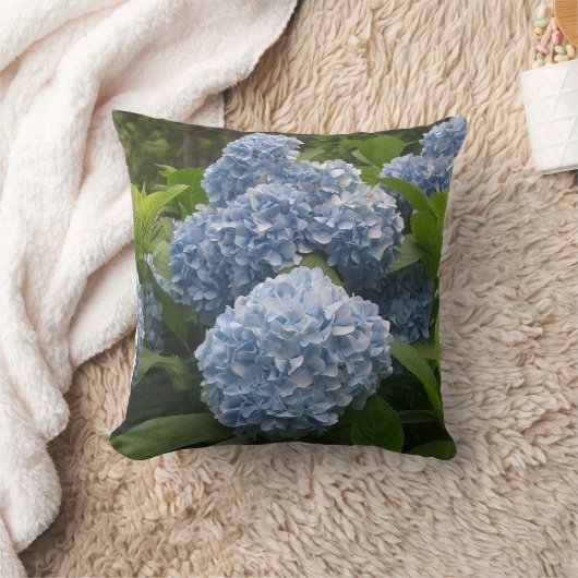 青いアジサイの装飾用クッション クッション (ブランケット)