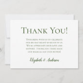 青いアジサイフローラ水結婚色の写真 サンキューカード (裏面)