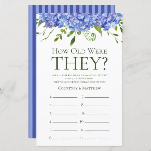 青いアジサイ彼らはシャワーのゲームの年齢 (正面/裏面)