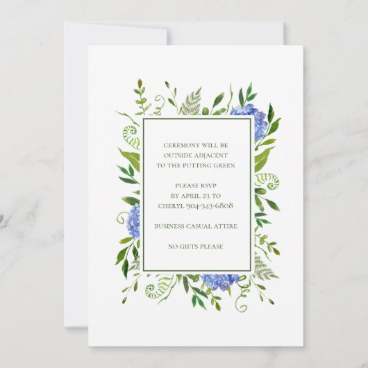 青いアジサイ我々はまだ 招待状 (裏面)