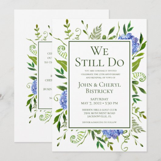 青いアジサイ我々はまだ 招待状 (正面/裏面)