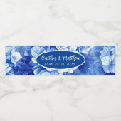 青いアジサイ結婚ズのウォーターボトルラベル ペットボトルラベル (シングルラベル)