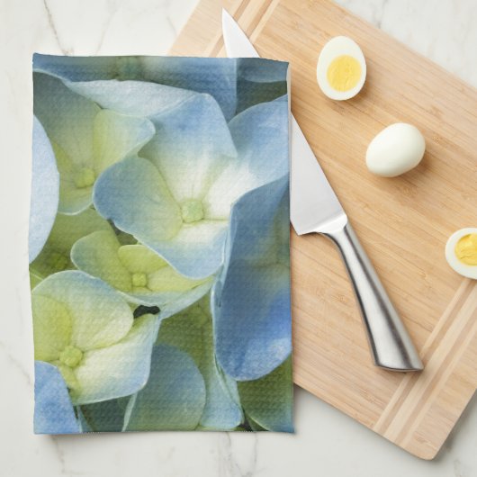 青いアジサイ キッチンタオル (四つ折り)