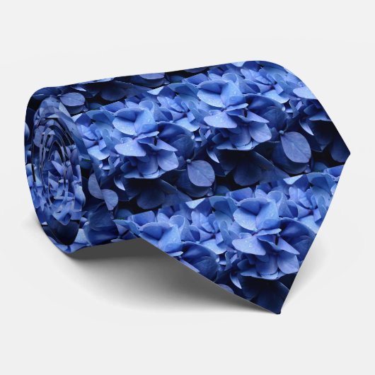 青いアジサイ ネクタイ (ロール)