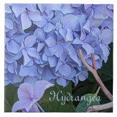 青いアジサイ(ハイドランジア・マクロフィラ)の花 タイル (正面)