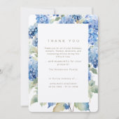 青いアジサイ 喪中 葬儀 お礼 サンキューカード (正面)