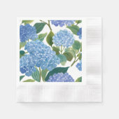 青いアジサイ | 美しい花のブッシュ 縁ありカクテルナプキン (正面)