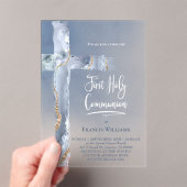 青いアジト | 第一聖餐式 アクリル招待状 (インサイチュ (ポータブル))