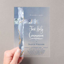青いアジト | 第一聖餐式 アクリル招待状