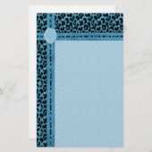 青いアニマルプリント 便箋 (正面/裏面)