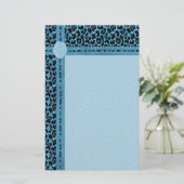 青いアニマルプリント 便箋 (スタンド正面)