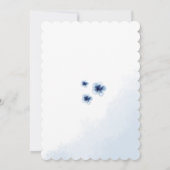 青いアネモネの水色の赤ちゃんシャワーを持つ象 招待状 (裏面)