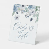 青いアネモネの花シャワーカード&ギフトサイン 台座サイン (正面)