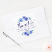 青いアネモネの花結婚アート私に花びら スクエアシール (封筒)