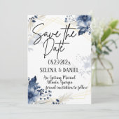 "青いアネモネの花: フローラルウェディング" セーブザデート (スタンド正面)
