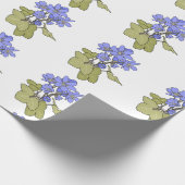 青いアネモネオンホワイト ラッピングペーパー (角)