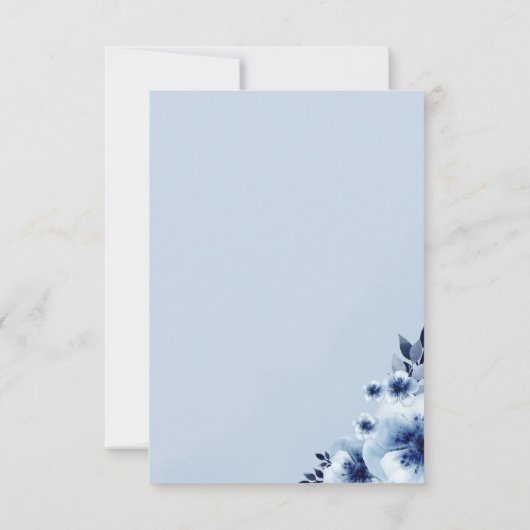 青いアネモネスの男の子の赤ちゃんシャワーを持つ象 サンキューカード (裏面)