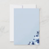 青いアネモネスの男の子の赤ちゃんシャワーを持つ象 サンキューカード (裏面)