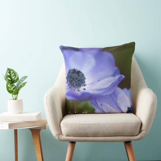 青いアネモネ クッション (椅子)