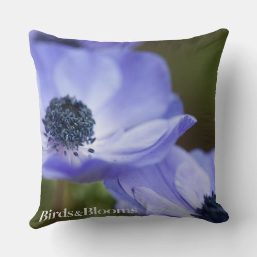 青いアネモネ クッション (裏面)