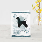 青いアフガンハウンドのグリーティングカード カード (黄色い花)