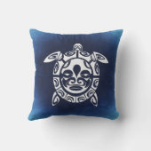 青いアフリカの種族のマスクのウミガメ クッション (裏面)