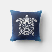 青いアフリカの種族のマスクのウミガメ クッション (正面)