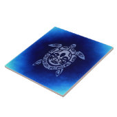 青いアフリカの種族のマスクのウミガメ タイル (側面)