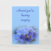 青いアフリカバイオレットの外科はよく得ます カード (正面)