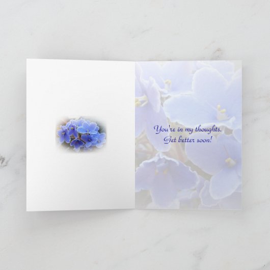 青いアフリカバイオレットの外科はよく得ます カード (内部)