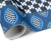 青いアフリカパターンのミックス ラッピングペーパー (ロールコーナー)