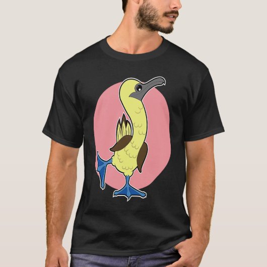 青いアホウドリのフットゥグが踊っている Tシャツ (正面)