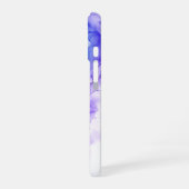 青いアメジスト金ゴールドアルコールインクカスタマイズ可能 iPhone 16ケース (左側面)