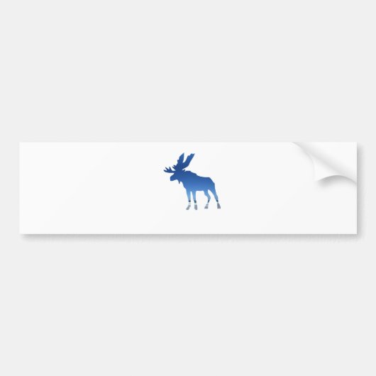 青いアメリカヘラジカ バンパーステッカー (正面)