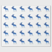 青いアメリカヘラジカ ラッピングペーパー (フラット)