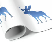 青いアメリカヘラジカ ラッピングペーパー (ロールコーナー)