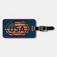 青いアメリカ愛国国旗の荷物タグ