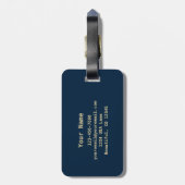 青いアメリカ愛国国旗の荷物タグ ラゲッジタグ (裏面縦)