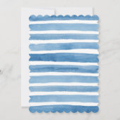 青いアンカーの節約日付。海事ヨットの結婚式 招待状 (裏面)