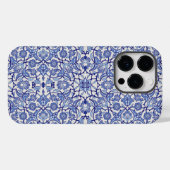 青いアンダルシアンモロッコの花のモザイク Case-Mate iPhoneケース (裏面 (横))