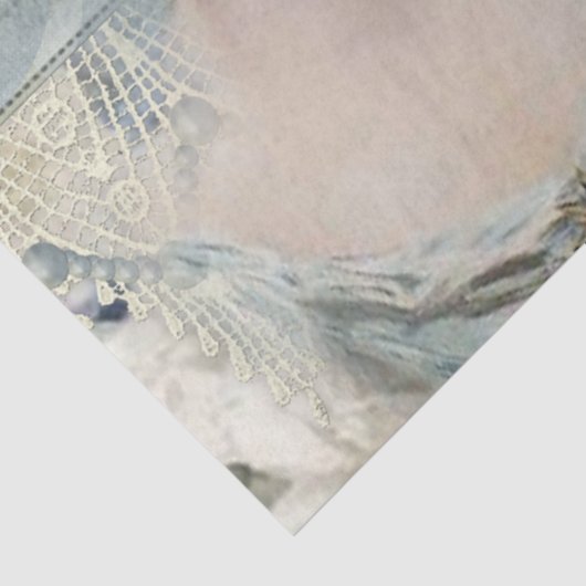 青いアンティークヴィンテージビクトリアンフローラの分離 薄葉紙 (詳細)