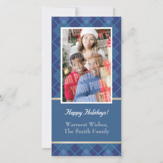 青いアーガイルの独身のな写真 シーズンカード