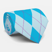 青いアーガイル ネクタイ (ロール)