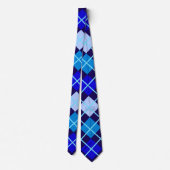 青いアーガイルIIのタイ ネクタイ (裏面)