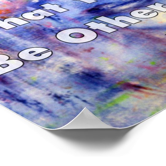 青いアートと引用文でいい ポスター (角)